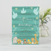 森林動物の赤ちゃんシャワー 招待状 (スタンド正面)