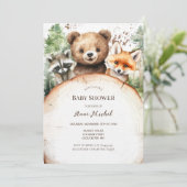 森林動物の赤ちゃんシャワー 招待状 (スタンド正面)