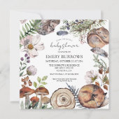 森林動物の赤ちゃんシャワー 招待状 (正面)