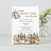 森林動物の赤ちゃんシャワー 招待状 (スタンド正面)