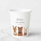 森林動物の赤ちゃんシャワー 紙コップ (正面)