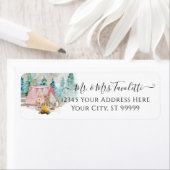 森林動物の鹿はウッドランドガールシャワーを負担 ラベル (インサイチュ)