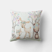 森林動物のBohoの女の赤ちゃんの子供部屋の枕 クッション (裏面)