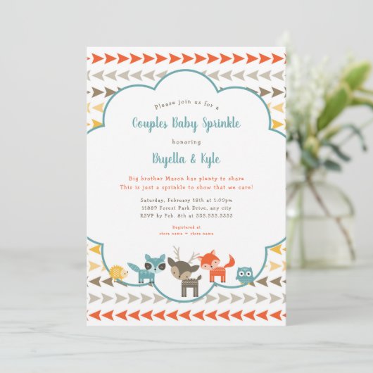 森林動物はベビーを振りかけますつなぎます 招待状 (スタンド正面)