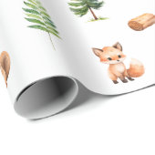 森林動物ウッドランド男の赤ちゃんシャワー ラッピングペーパー (ロールコーナー)