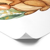 森林動物キッズルームポスターリス子供部屋 ポスター (角)