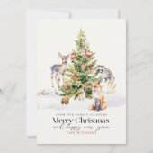 森林動物クリスマスツリー シーズンカード (正面)