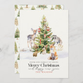 森林動物クリスマスツリー シーズンカード (正面/裏面)