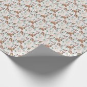 森林動物クリスマスパターン北欧 ラッピングペーパー (角)