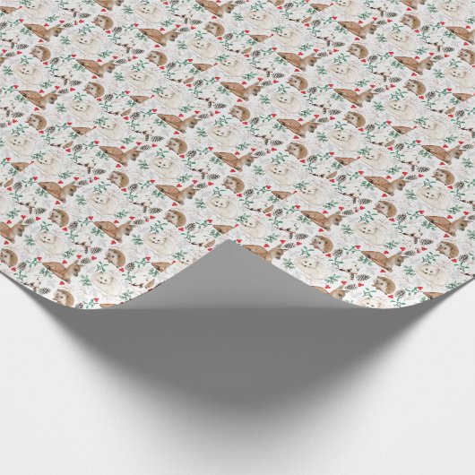 森林動物クリスマスパターン北欧 ラッピングペーパー (角)