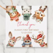 森林動物クリスマス冬の誕生日 フェイバータグ (正面)