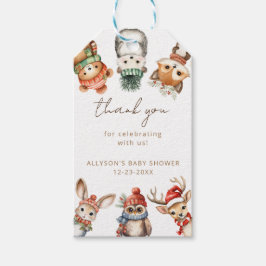 森林動物クリスマス冬の赤ちゃんシャワー ギフトタグ