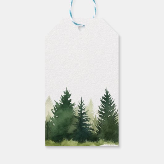 森林動物クリスマス冬の赤ちゃんシャワー ギフトタグ (裏面)