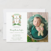 森林動物クレストフォトバプテスマ招待状 招待状 (正面)