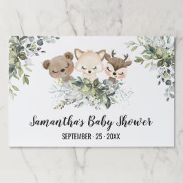 森林動物シャワーティアウェイ紙ランチョンマットパッド ペーパーパッド