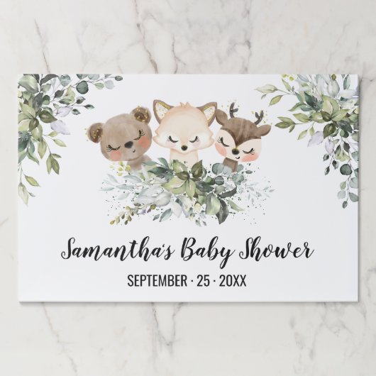 森林動物シャワーティアウェイ紙ランチョンマットパッド ペーパーパッド (正面)