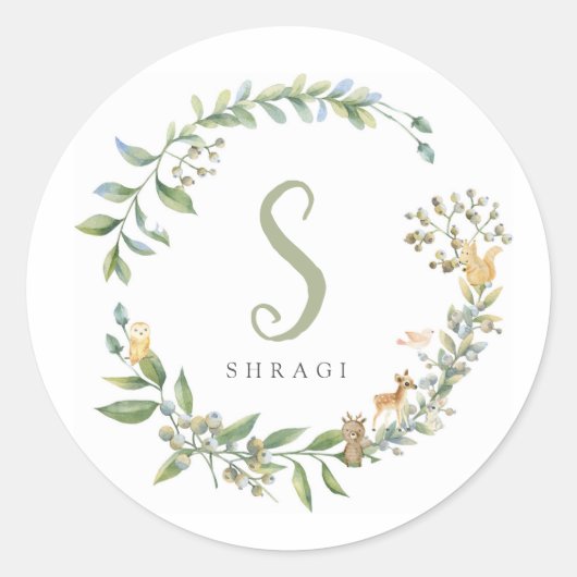 森林動物シール ラウンドシール (正面)