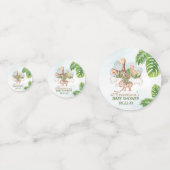 森林動物ジャングル緑の赤ちゃんシャワー コンフェッティ (正面)