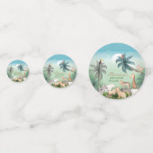 森林動物ジャングル緑の赤ちゃんシャワー コンフェッティ (裏面)