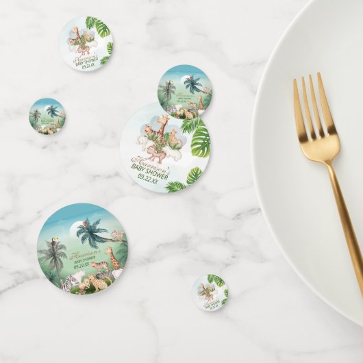 森林動物ジャングル緑の赤ちゃんシャワー コンフェッティ (グループ)