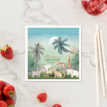 森林動物ジャングル緑の赤ちゃんシャワー