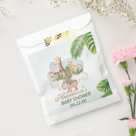 森林動物ジャングル緑の赤ちゃんシャワー フェイバーバッグ