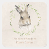 森林動物バニーこの本は名前に属する スクエアシール (正面)