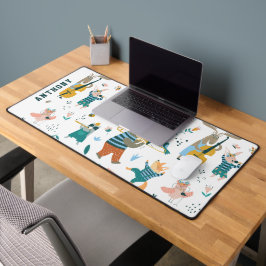 森林動物バンド デスクマット