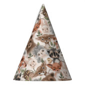 森林動物パターン パーティーハット (左)