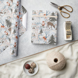 森林動物パターン ラッピングペーパー