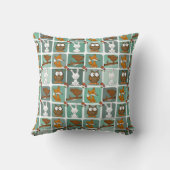 森林動物ブロックパターン クッション (裏面)