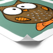 森林動物ブロックパターン ポスター (角)