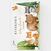 森林動物ベビーシャワーバナー 横断幕 (縦)