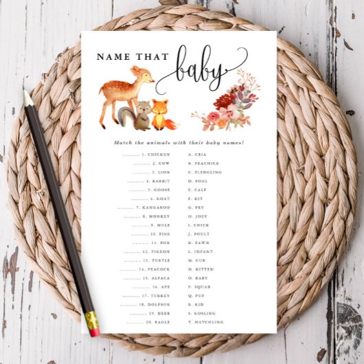 森林動物ベビーマッチング紙ゲームカード チラシ
