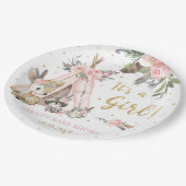 森林動物ボホ族の少女ベビーシャワー ペーパープレート (アングル)