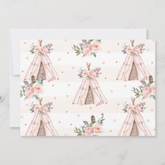 森林動物ボホ族野生1歳の誕生日 招待状 (裏面)