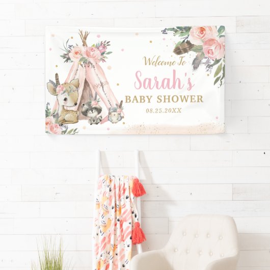 森林動物ボホ部族の歓迎の背景 横断幕 (インサイチュ)