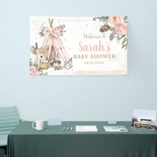 森林動物ボホ部族の歓迎の背景  横断幕 (トレードショー)