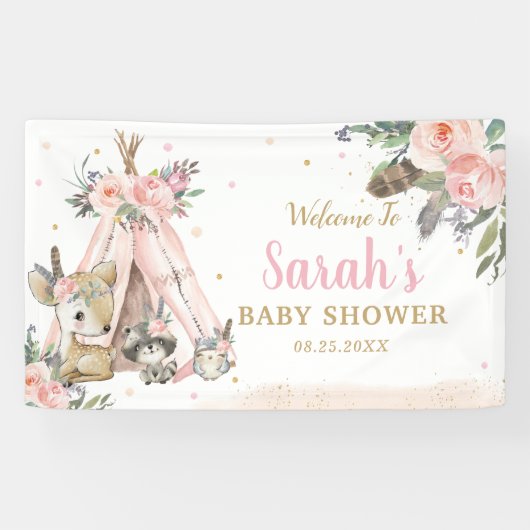 森林動物ボホ部族の歓迎の背景  横断幕 (横)