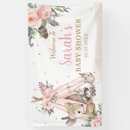 森林動物ボホ部族の歓迎の背景  横断幕 (縦)