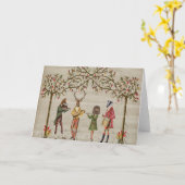 森林動物ミンストレルグループ カード (黄色い花)