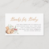 森林動物ヴィンテージ赤ちゃんシャワーベビー本 エンクロージャーカード (正面)