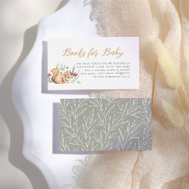 森林動物ヴィンテージ赤ちゃんシャワーベビー本 エンクロージャーカード