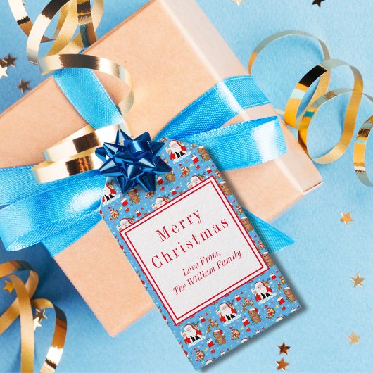 森林動物付きサンタ ギフトタグ