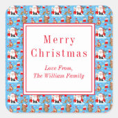 森林動物付きサンタ スクエアシール (正面)