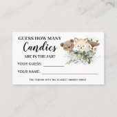 森林動物何人のキャンディ赤ちゃんシャワーカード プレイスカード (正面)