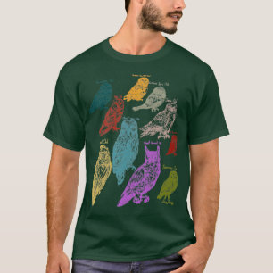 森林動物先住民鳥フクロウ Tシャツ