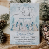 森林動物北極動物冬の赤ちゃんシャワー 招待状