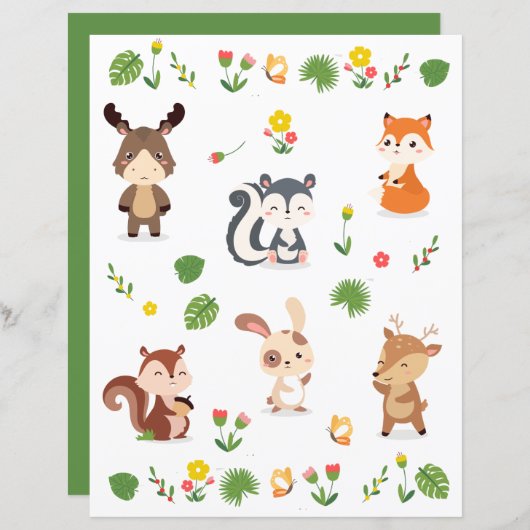 森林動物収集2スクラップブック作り紙 (正面/裏面)