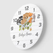 森林動物子供部屋デコールウォールクロック ラージ壁時計 (傾斜)